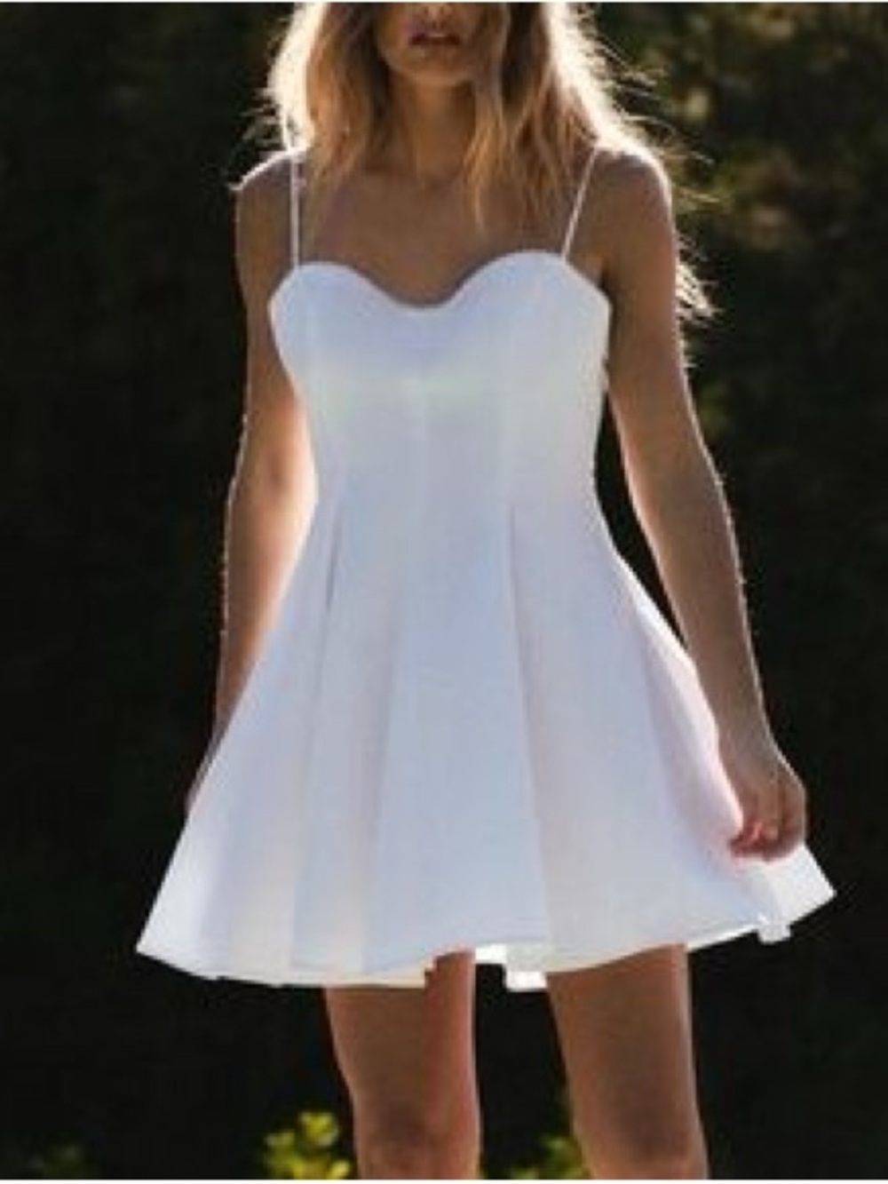 Zara White Spaghetti Strap A-Line Dress